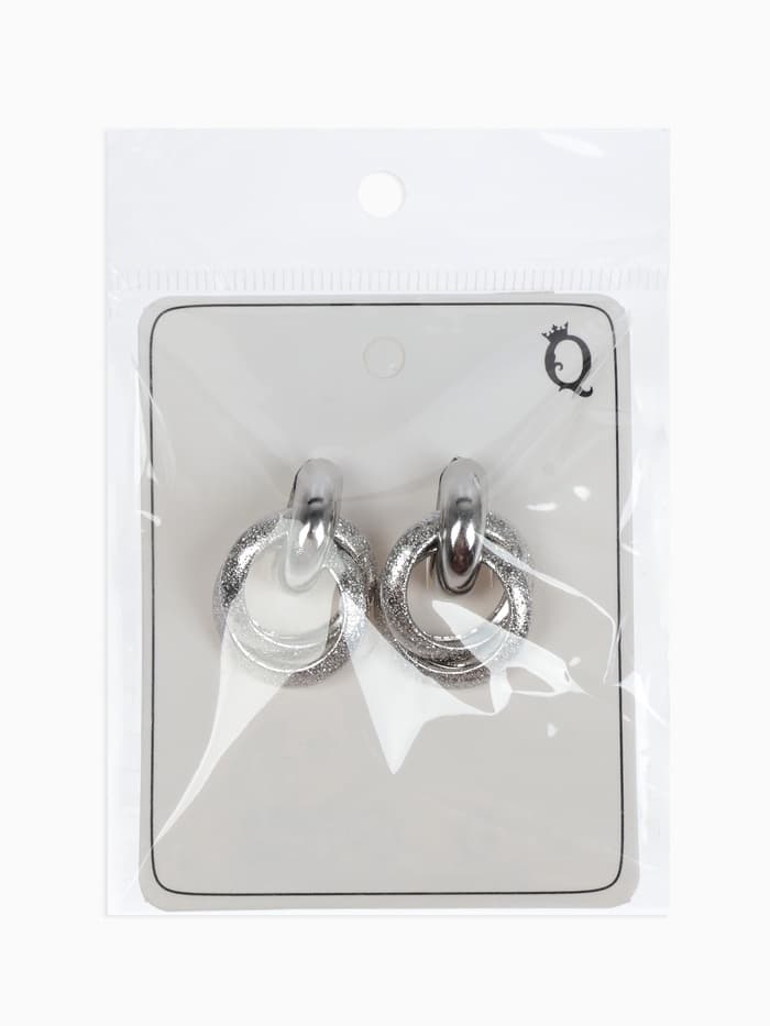 Серьги металл «Фьюче», круги плетения, цвет серебро