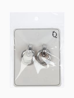 Серьги металл «Фьюче», круги плетения, цвет серебро