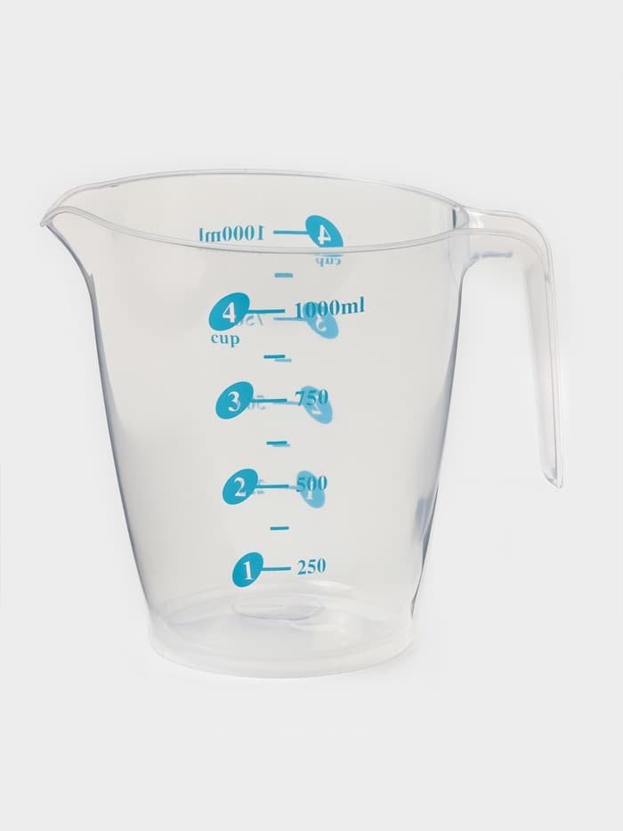 Кувшин мерный «Колор», 1 л, 17×11.5×14 см, пластик, прозрачный