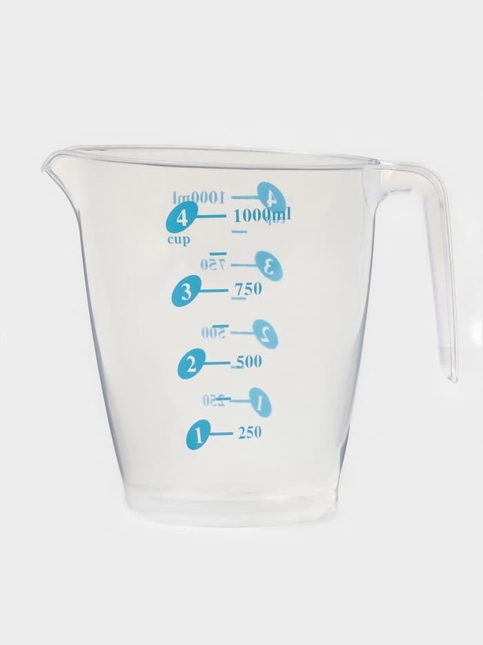Кувшин мерный «Колор», 1 л, 17×11.5×14 см, пластик, прозрачный