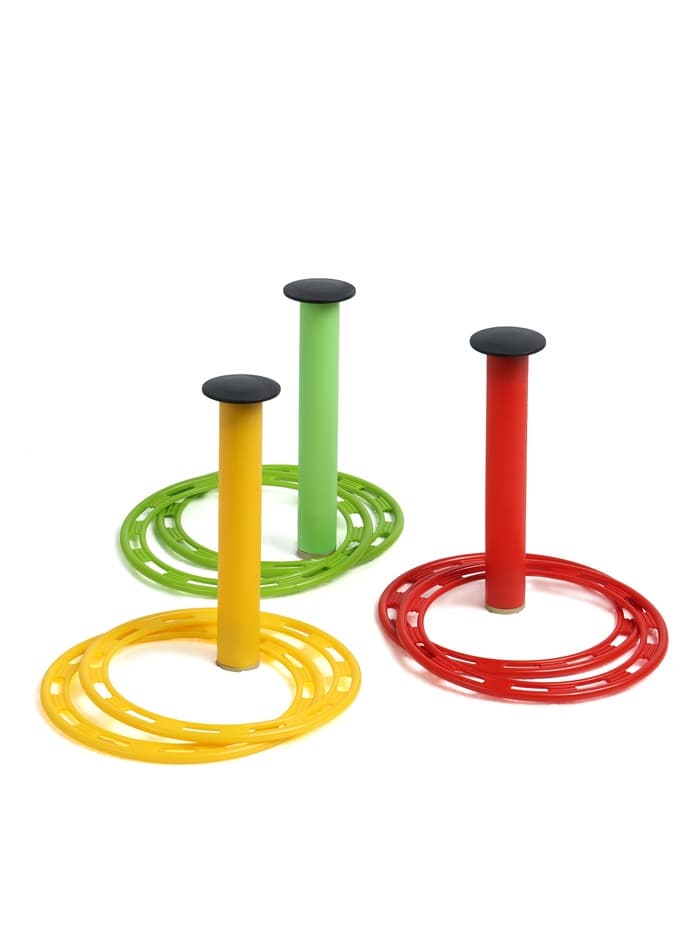 Кольцеброс уличный, 3 стойки, 6 колец, цвет МИКС