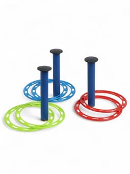 Кольцеброс уличный, 3 стойки, 6 колец, цвет МИКС