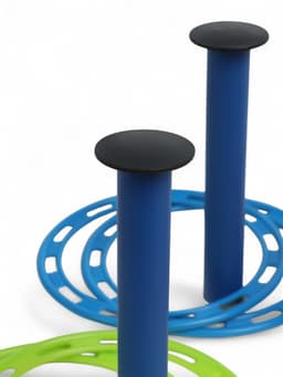 Кольцеброс уличный, 3 стойки, 6 колец, цвет МИКС