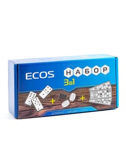 Настольные игры 3 в 1: лото, шашки, домино