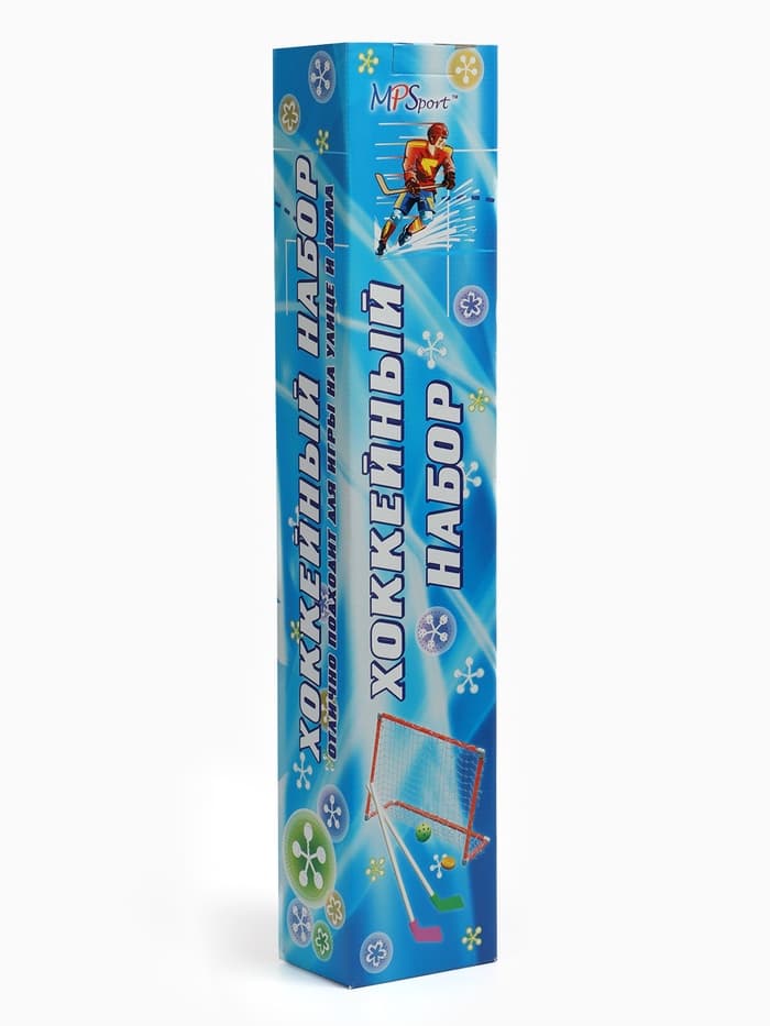 Набор для игры в хоккей (клюшка 2 шт., ворота 2 шт., шайба, мяч), цвет МИКС