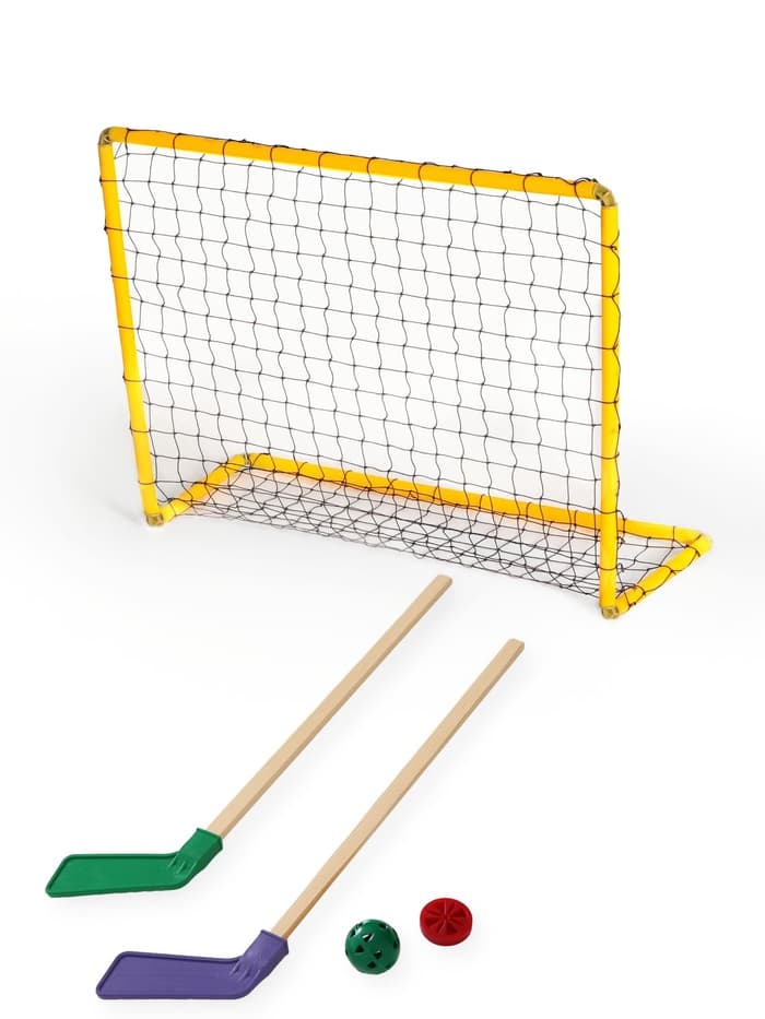 Набор для игры в хоккей (клюшка 2 шт., ворота 2 шт., шайба, мяч), цвет МИКС