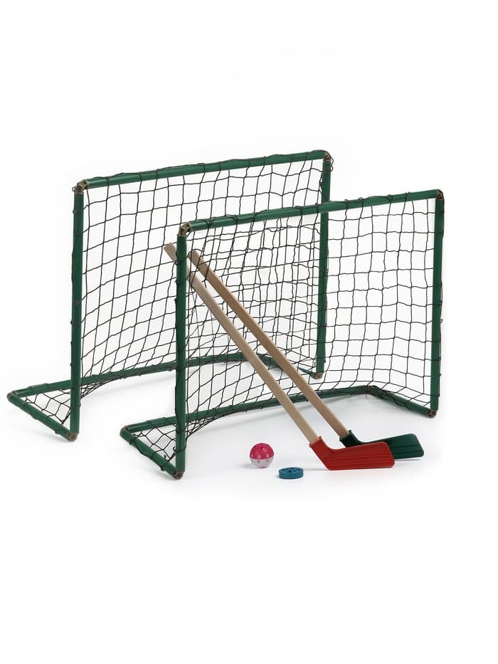 Набор для игры в хоккей (клюшка 2 шт., ворота 2 шт., шайба, мяч), цвет МИКС