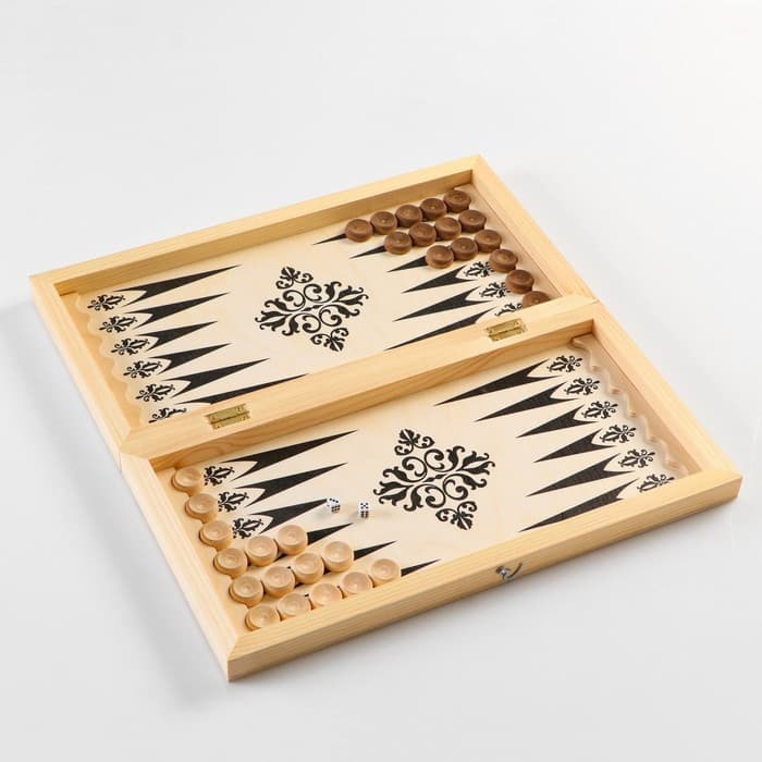 Настольные игры 3 в 1: шахматы, шашки, нарды, деревянные, большие, 40×40 см