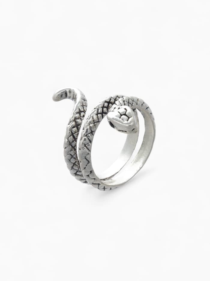 Кольцо «Змея», цвет серебро, безразмерное