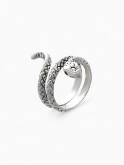 Кольцо «Змея», цвет серебро, безразмерное