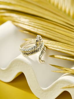 Кольцо «Змея», цвет серебро, безразмерное