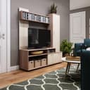 Мини - стенка в гостиную «Клик Мебель. Лира», 1600×1400×380 мм, цвет шимо тёмный/шимо светлый