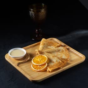 Блюдо для подачи Доляна Striata, 28×24 см, бамбук, бежевое