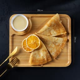 Блюдо для подачи Доляна Striata, 28×24 см, бамбук, бежевое