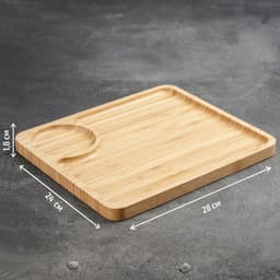 Блюдо для подачи Доляна Striata, 28×24 см, бамбук, бежевое