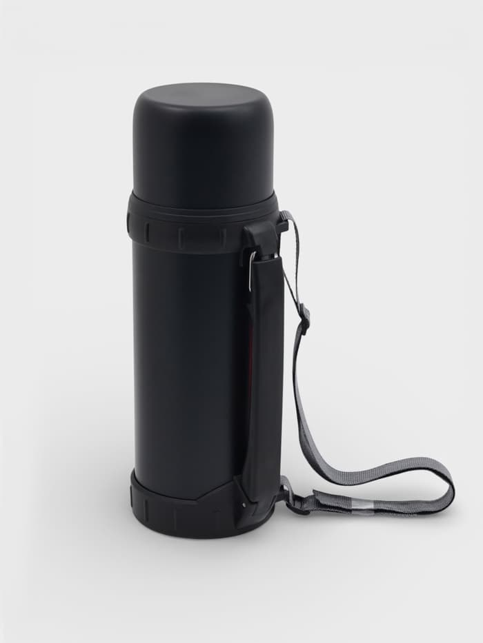 Термос Мастер К «Движение. Урал», 1.2 л, 9.8×29 см, с кружкой, сохраняет тепло 18 ч, нержавеющая сталь, пластик, чёрный