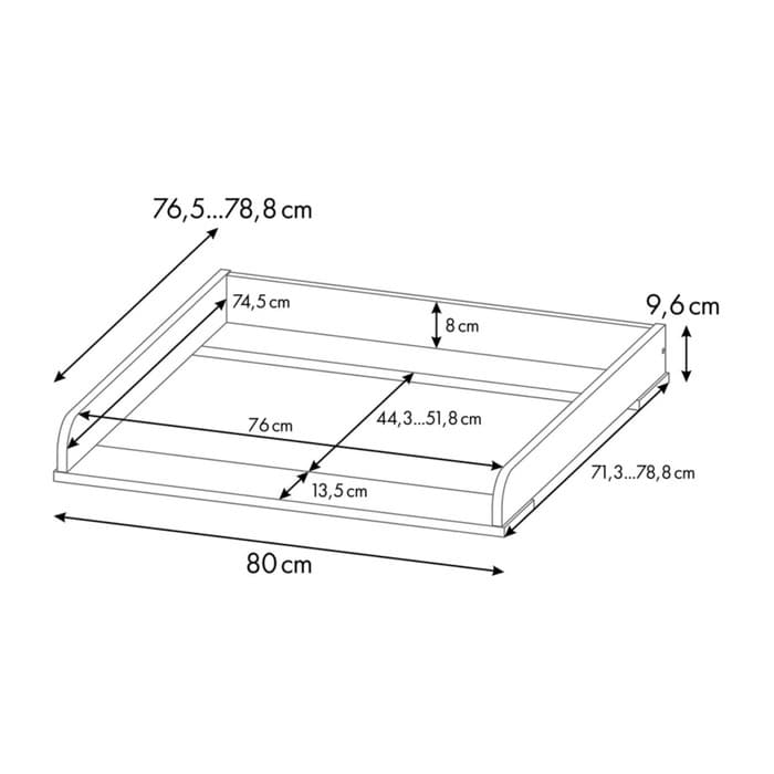Рамка для пеленания Polini kids для комода универсальная, цвет белый