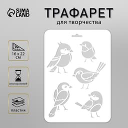 Трафарет пластик «Птички» 16×22 см