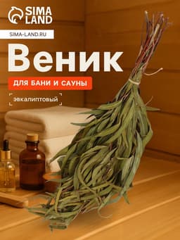Веник для бани, эвкалиптовый, в еврослоте, «Добропаровъ»