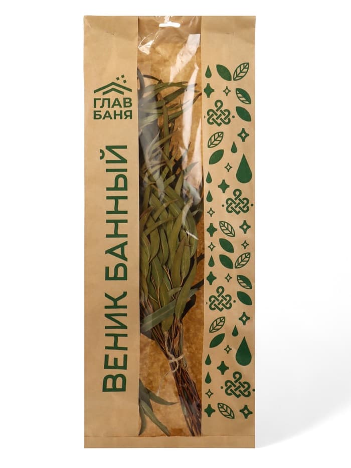 Веник для бани, эвкалиптовый, в еврослоте, «Добропаровъ»