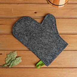 Рукавица для бани и сауны, войлок, серая