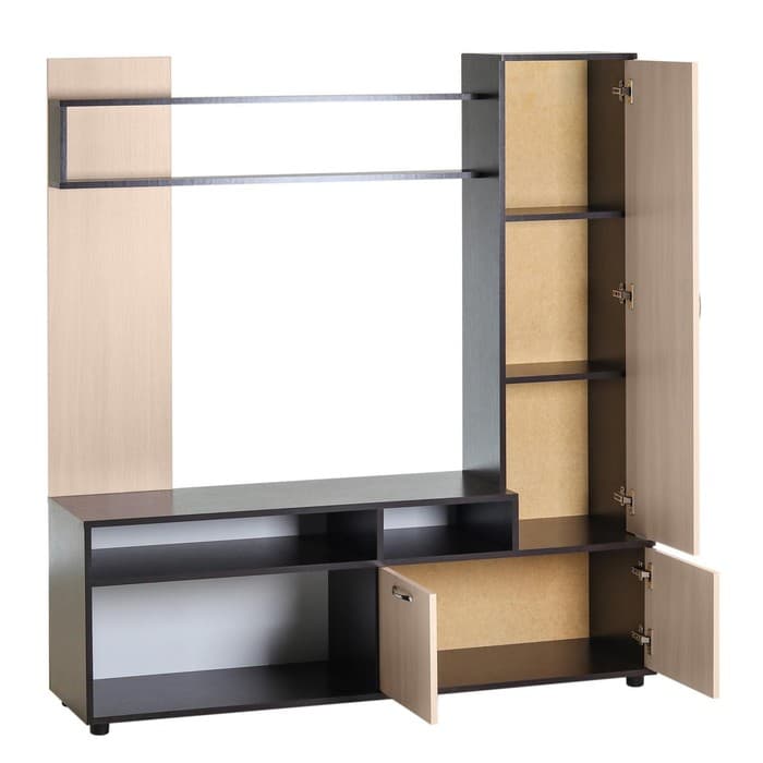 Мини - стенка в гостиную «Клик Мебель. Лира», 1600×1400×380 мм, цвет венге/дуб молочный