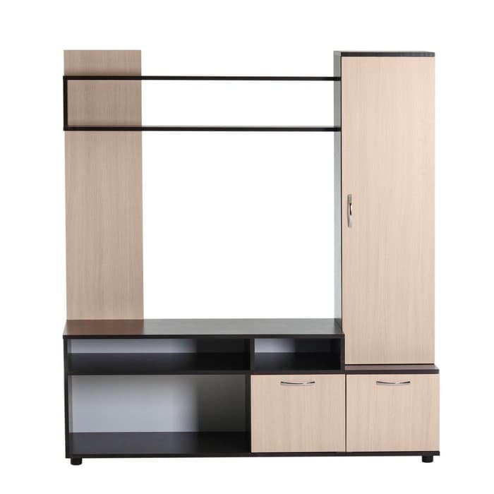 Мини - стенка в гостиную «Клик Мебель. Лира», 1600×1400×380 мм, цвет венге/дуб молочный