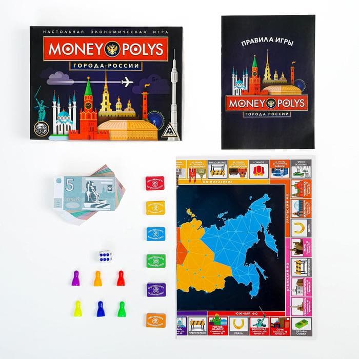 Настольная экономическая игра «Мани Полис. Города России», 240 банкнот, 5+