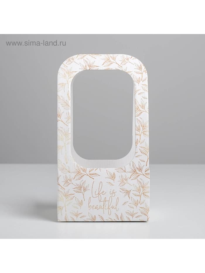 Коробка-переноска для цветов «Веточки», 17×12×32 см