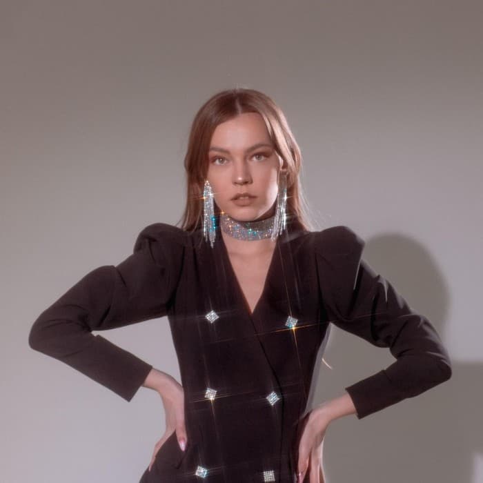 Серьги висячие со стразами «Лёд», полукруг, белые в серебре