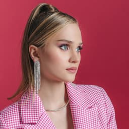 Серьги висячие со стразами «Лёд», полукруг, белые в серебре