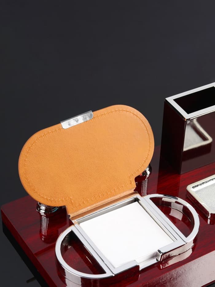 Набор настольный, органайзер 4 в 1, с визитницей, красное дерево