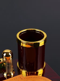 Набор настольный, органайзер 3 в 1 с визитницей, красное дерево