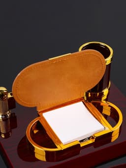 Набор настольный, органайзер 3 в 1 с визитницей, красное дерево