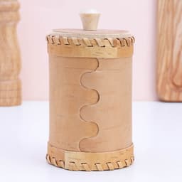 Туес «Соль»,, банка для хранения, 8.5×8.5×12 см, береста, МИКС