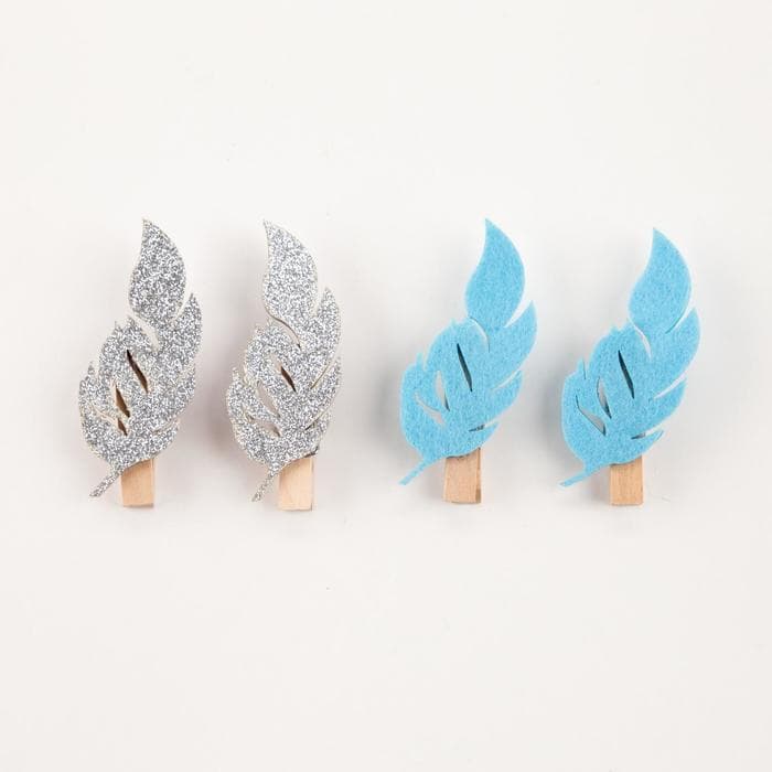 Набор декоративных прищепок «Перышко», 4 шт., фетр/дерево