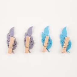 Набор декоративных прищепок «Перышко», 4 шт., фетр/дерево