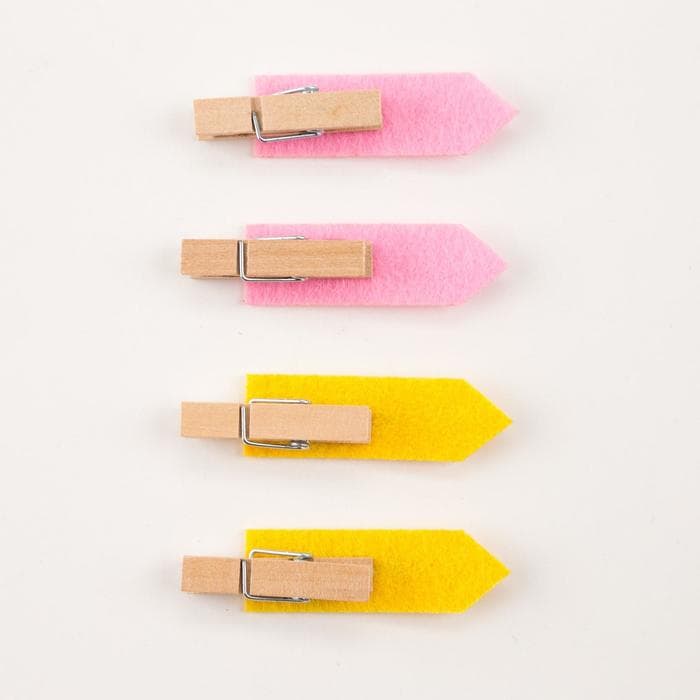 Набор декоративных прищепок Bloom, 4 шт., фетр/дерево