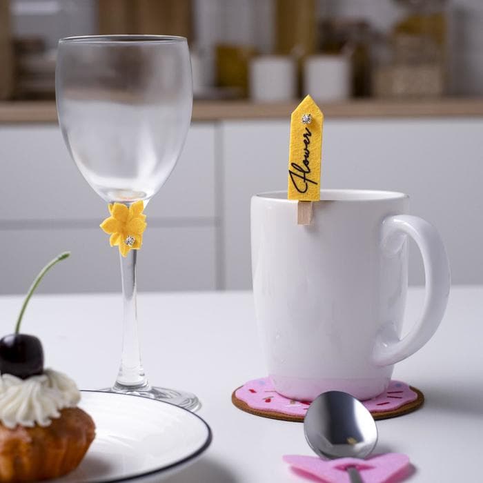 Набор декоративных прищепок Bloom, 4 шт., фетр/дерево