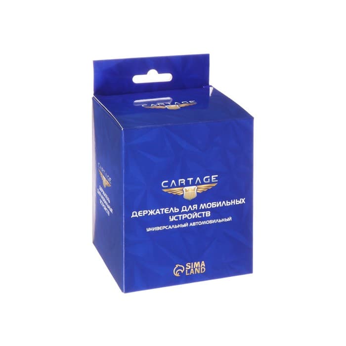 Держатель для телефона Cartage, самозажимной 6-9 см, чёрно-серый