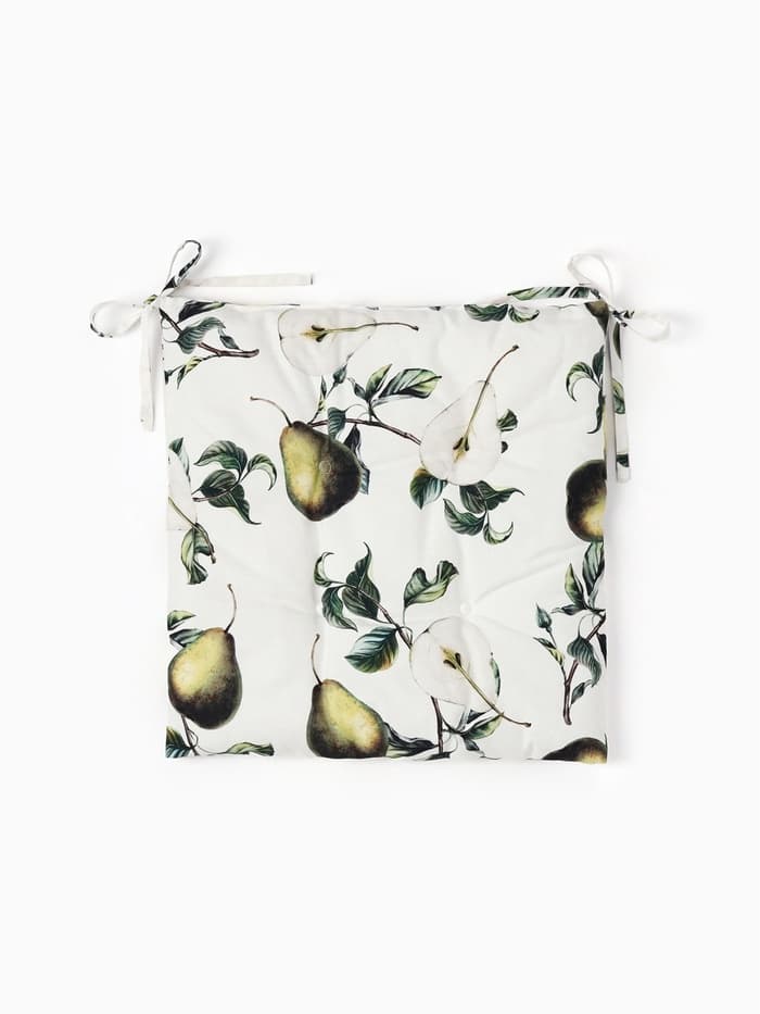 Подушка на стул «Этель. Груши», 42×42 см, белая