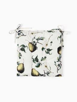 Подушка на стул «Этель. Груши», 42×42 см, белая