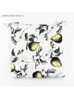 Подушка на стул «Этель. Груши», 42×42 см, белая