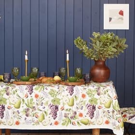 Скатерть «Этель. Фруктовый сад», 149×180 см, 100% хлопок, саржа 190 г/м²