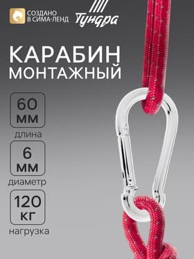 Карабин ТУНДРА krep, DIN5299С, 6×60 мм, оцинкованный, 1 шт.