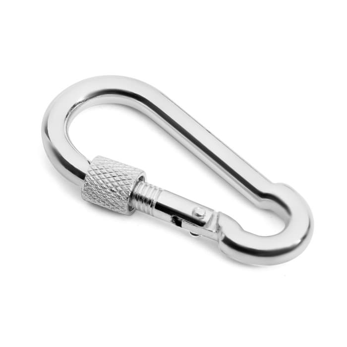 Карабин монтажный с фиксатором ТУНДРА krep, DIN5299D, 6×60 мм, оцинкованный, 1 шт.