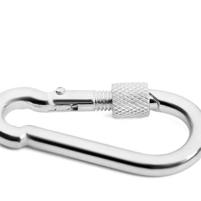 Карабин монтажный с фиксатором ТУНДРА krep, DIN5299D, 6×60 мм, оцинкованный, 1 шт.