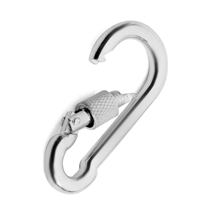 Карабин монтажный с фиксатором ТУНДРА krep, DIN5299D, 6×60 мм, оцинкованный, 1 шт.