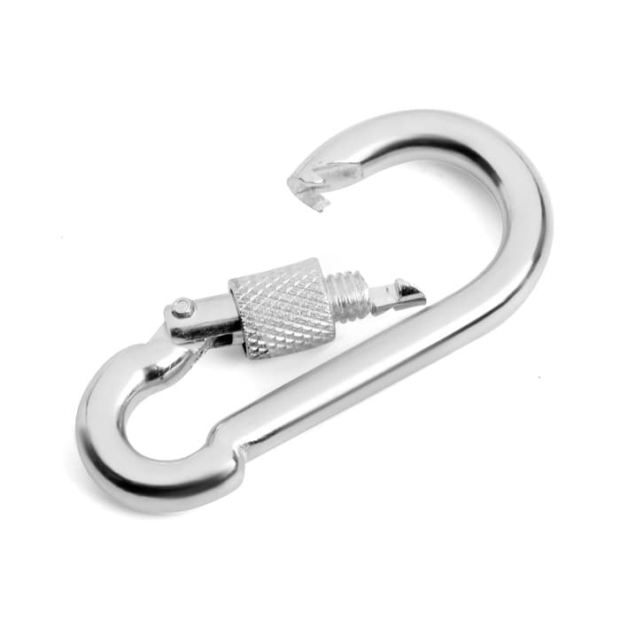 Карабин монтажный с фиксатором ТУНДРА krep, DIN5299D, 6×60 мм, оцинкованный, 1 шт.