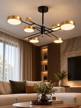 Светильник 35452/6 LED 144 Вт 3000-6000К черный-золото 112×96×22 см BayerLux